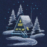 Frosted Cabin Scene