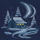 Frosted Log Cabin Scene