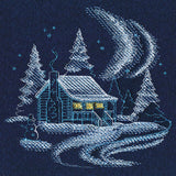 Frosted Log Cabin Scene
