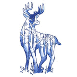 Birch Forest Deer Scene