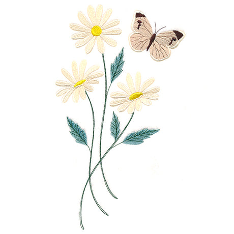Lovely Cabbage White Butterfly in Daisies