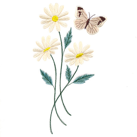 Lovely Cabbage White Butterfly in Daisies
