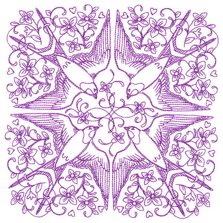 Sweet Swallow Kaleidoscope Square