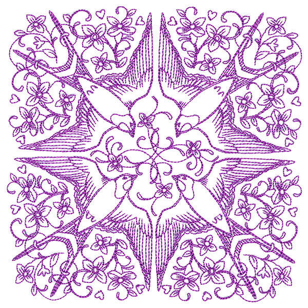 Sweet Swallow Kaleidoscope Square