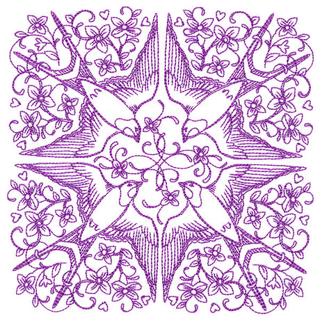 Sweet Swallow Kaleidoscope Square