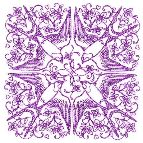 Sweet Swallow Kaleidoscope Square