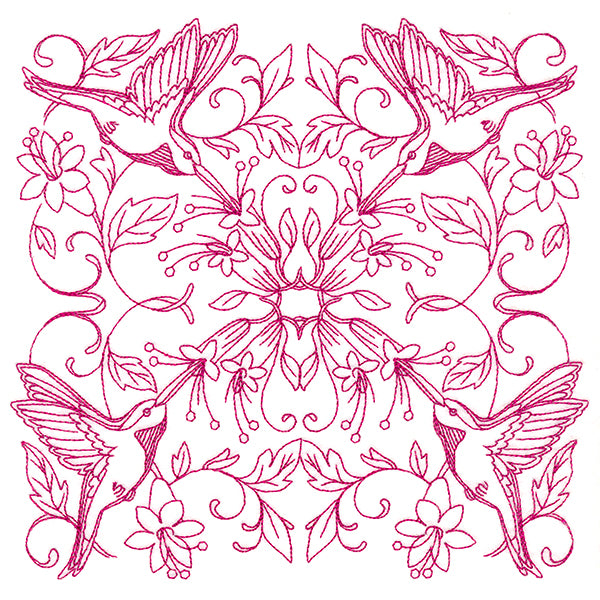 Happy Hummingbird Kaleidoscope Square