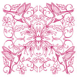 Happy Hummingbird Kaleidoscope Square