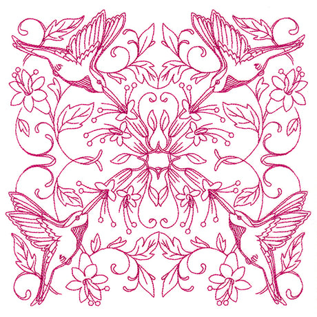 Happy Hummingbird Kaleidoscope Square