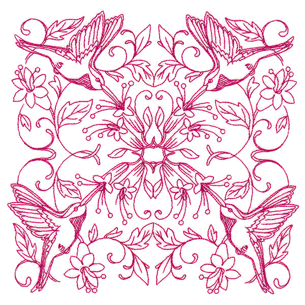 Happy Hummingbird Kaleidoscope Square
