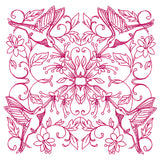 Happy Hummingbird Kaleidoscope Square