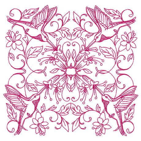 Happy Hummingbird Kaleidoscope Square