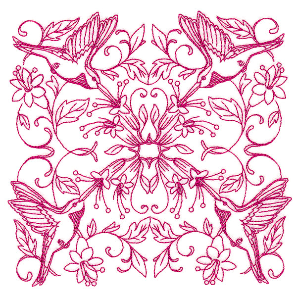 Happy Hummingbird Kaleidoscope Square