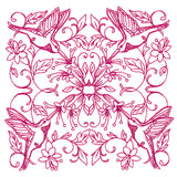 Happy Hummingbird Kaleidoscope Square