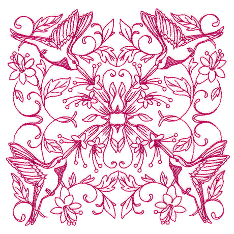 Happy Hummingbird Kaleidoscope Square