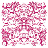 Happy Hummingbird Kaleidoscope Square