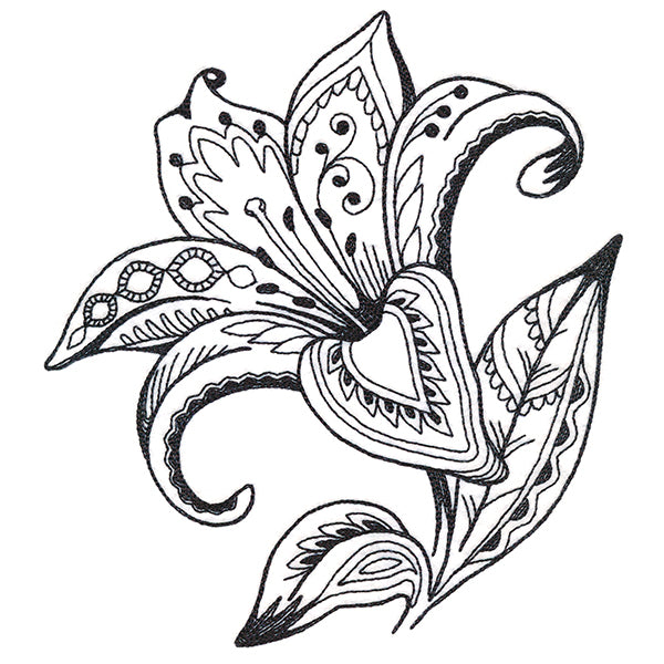 Doodle Treasures - Lily (Blackwork)