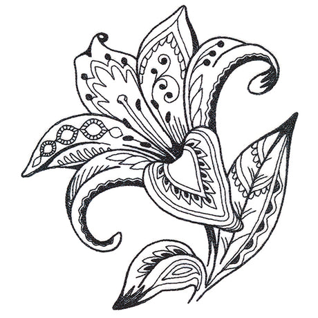 Doodle Treasures - Lily (Blackwork)