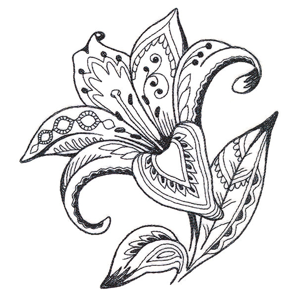 Doodle Treasures - Lily (Blackwork)