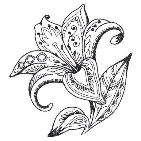 Doodle Treasures - Lily (Blackwork)