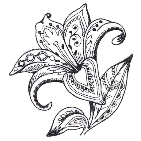 Doodle Treasures - Lily (Blackwork)