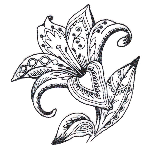 Doodle Treasures - Lily (Blackwork)
