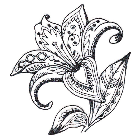 Doodle Treasures - Lily (Blackwork)