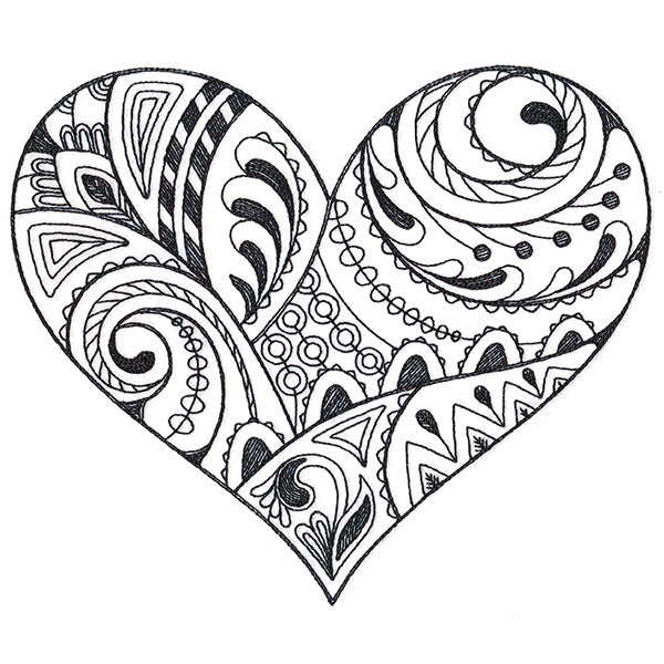 Doodle Treasures - Heart (Blackwork)