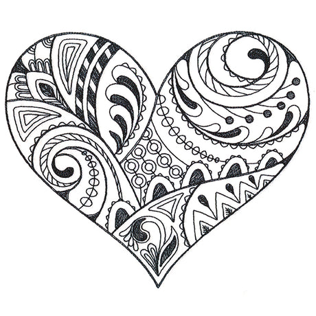 Doodle Treasures - Heart (Blackwork)