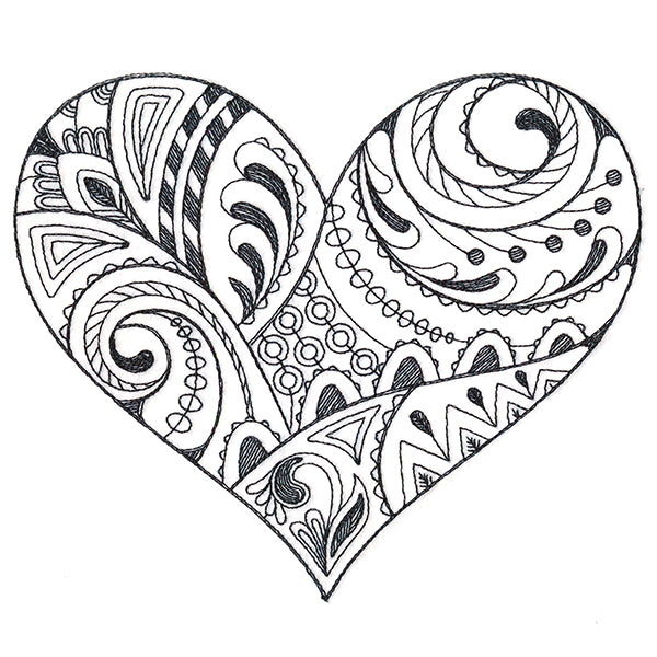 Doodle Treasures - Heart (Blackwork)