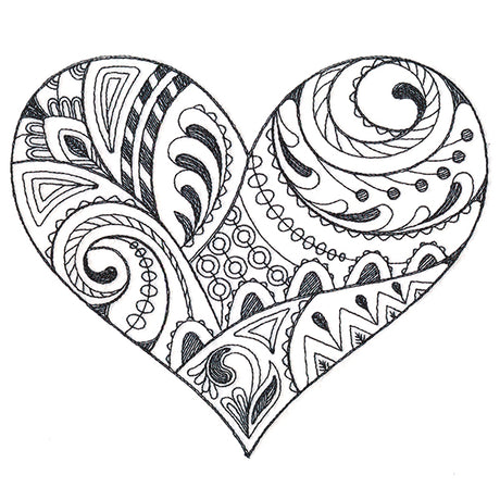 Doodle Treasures - Heart (Blackwork)
