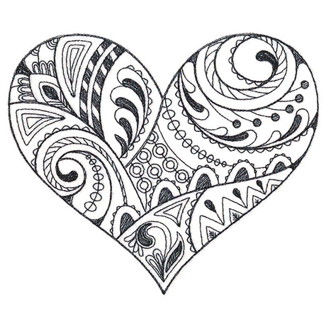 Doodle Treasures - Heart (Blackwork)