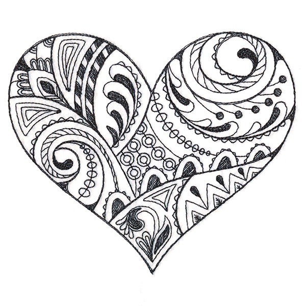 Doodle Treasures - Heart (Blackwork)