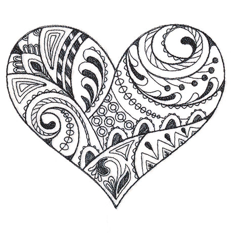 Doodle Treasures - Heart (Blackwork)