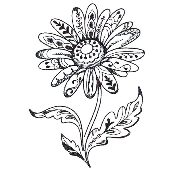 Doodle Treasures - Daisy (Blackwork)
