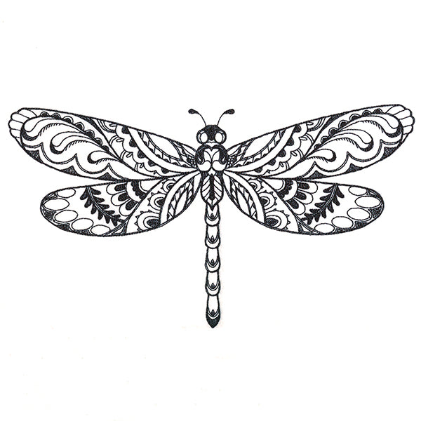 Doodle Treasure - Dragonfly (Blackwork)