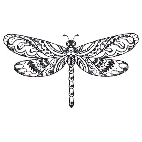 Doodle Treasure - Dragonfly (Blackwork)