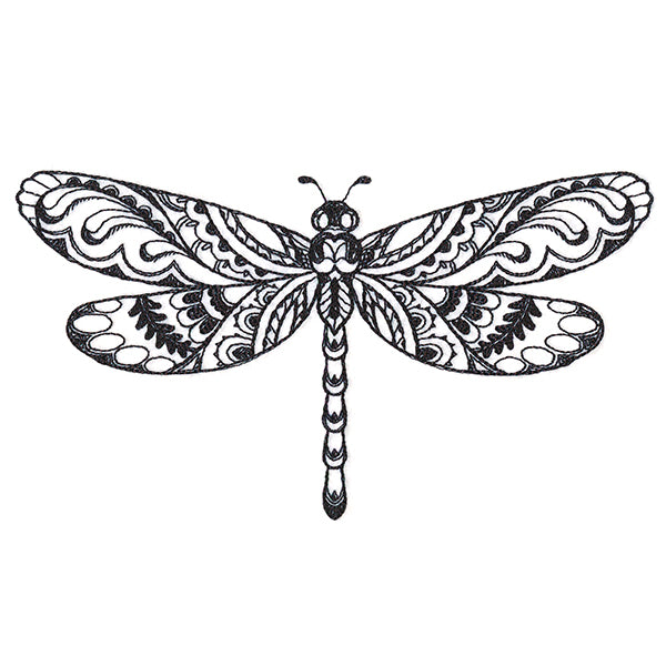 Doodle Treasure - Dragonfly (Blackwork)