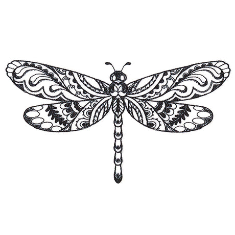 Doodle Treasure - Dragonfly (Blackwork)