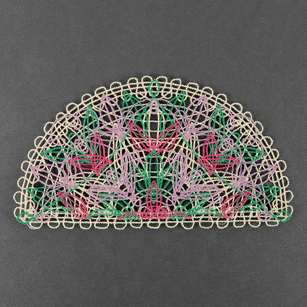 Spring Floral Granny Half Circle (Battenburg Lace)
