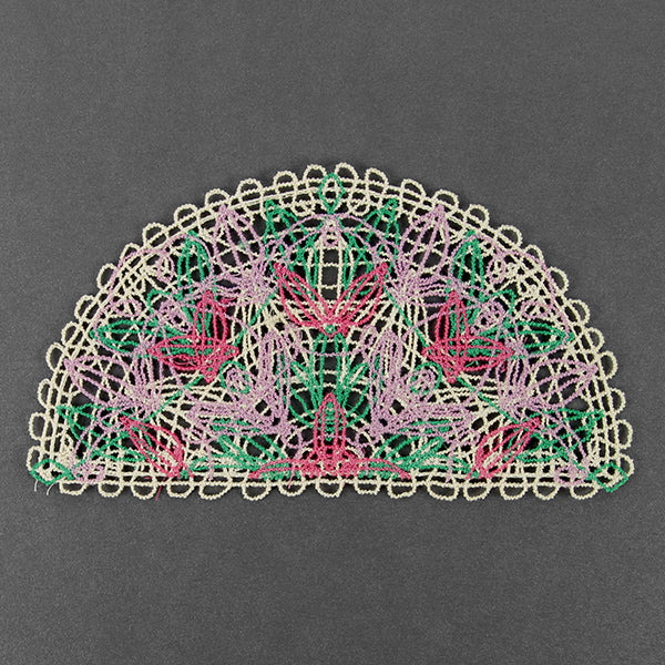 Spring Floral Granny Half Circle (Battenburg Lace)