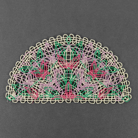 Spring Floral Granny Half Circle (Battenburg Lace)