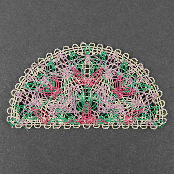 Spring Floral Granny Half Circle (Battenburg Lace)