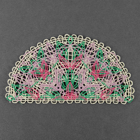 Spring Floral Granny Half Circle (Battenburg Lace)