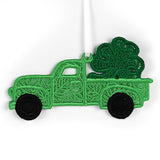 Lucky Shamrock Retro Truck Ornament (Lace)