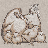 Mother Hen and Chicks Etching