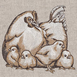 Mother Hen and Chicks Etching