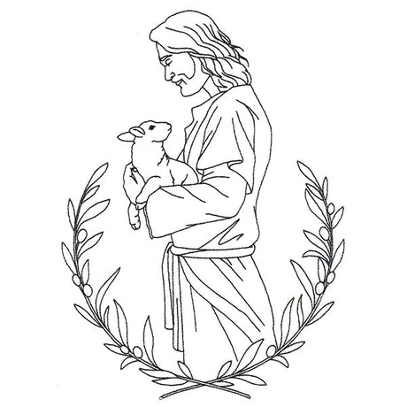 Good Shepherd Jesus with Lamb (Vintage Stitch)