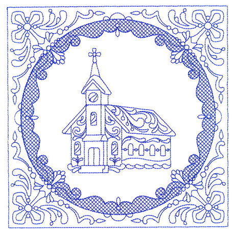 Faithful Stitches - Church (Trapunto)