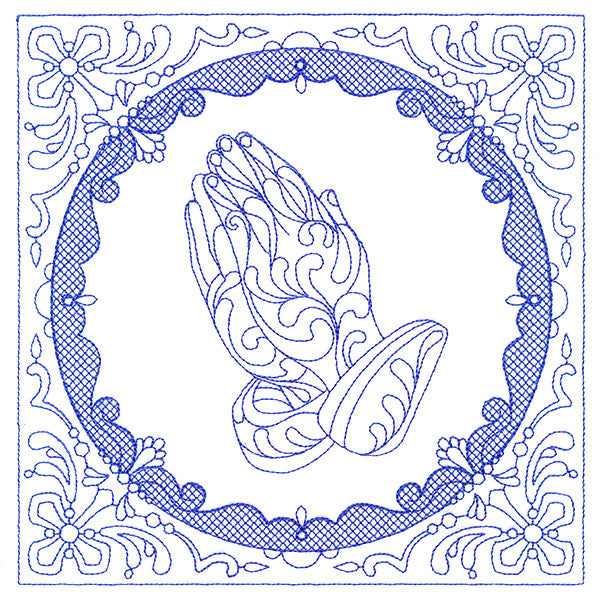 Faithful Stitches - Praying Hands (Trapunto)